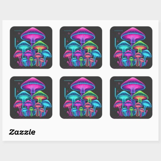 Agarische algoritmen vierkante sticker (Vel)