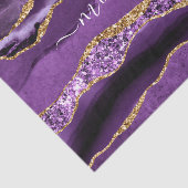 Agat Paars Violet Goud Glitter Naam Tissuepapier (Detail)