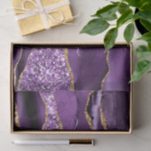 Agat Paars Violet Goud Glitter Naam Tissuepapier (Geschenk)