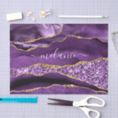 Agat Paars Violet Goud Glitter Naam Tissuepapier (Craft)