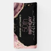 Agate 50th Birthday Budget Party Spandoek (Verticaal)