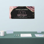 Agate 50th Birthday Budget Party Spandoek<br><div class="desc">Agate stone en faux gold glitter stof elk jaar verjaardagsfeest.. welkome feestbanner. Begrotingsgrootte.</div>