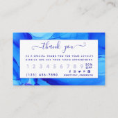 Agate Abstract Blue Custom Customer Loyalty Kaart (Achterkant)