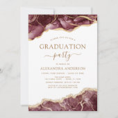 Agate Afstuderen Class of 2022 Burgundy Gold Kaart (Voorkant)