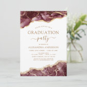 Agate Afstuderen Class of 2022 Burgundy Gold Kaart (Staand voorkant)