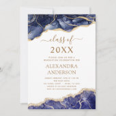 Agate Afstuderen Klasse van 2023 Navy Blue Kaart (Voorkant)