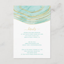 Agate Aqua Blue Waterverf — Kaart met details behu