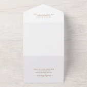 Agate Aqua Turquoise Blue Gold Wedding RSVP All In One Uitnodiging (Buitenkant)