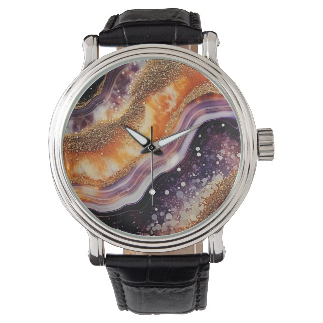 Agate Art Watch Horloge (Voorkant)