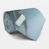 Agate Baby Blue Goud Marmer Aangepaste Naam Letter Stropdas (Opgerold)