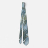 Agate Baby Blue Goud Marmer Aangepaste Naam Letter Stropdas (Achterkant)