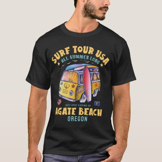 Agate Beach Oregon Surf Tour USA Surfen T-shirt (Voorkant)
