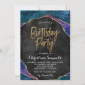 Agate Birthday Invitation Kaart (Voorkant)