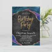 Agate Birthday Invitation Kaart (Staand voorkant)