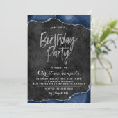 Agate Birthday Invitation Kaart (Staand voorkant)