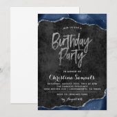 Agate Birthday Invitation Kaart (Voorkant / Achterkant)