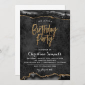 Agate Birthday Invitation Kaart (Voorkant / Achterkant)