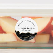 Agate Black en Gold Marble Business Hartelijk dank Labels (Aangebracht)