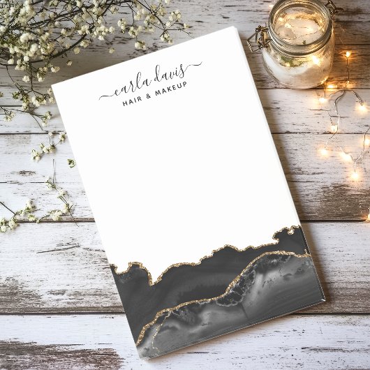 Agate Black en Gold Marble Modern Salon Post-it® Notes