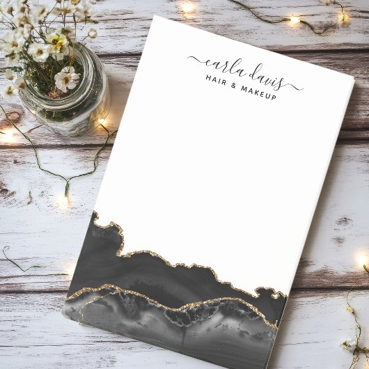 Agate Black en Gold Marble Modern Salon Post-it® Notes
