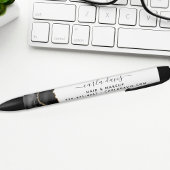 Agate Black en Gold Marble Script Salon Zwarte Inkt Pen