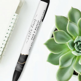 Agate Black en Gold Marble Script Salon Zwarte Inkt Pen