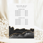 Agate Black en Gold Marble-serviceprijs Menu