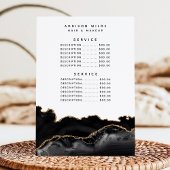 Agate Black en Gold Marble-serviceprijs Menu