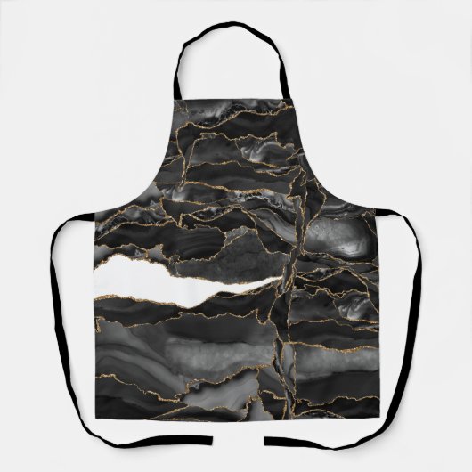 Agate Black Gold Glitter Schort (Voorkant)