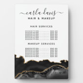 Agate Black Gold Marble Salon Price Menu Plaque Fotoplaat (voorkant)