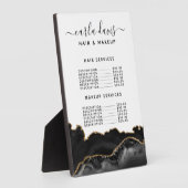 Agate Black Gold Marble Salon Price Menu Plaque Fotoplaat (Zijkant)