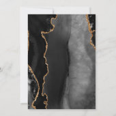 Agate Black Gold Script Weddenschap Kaart (Achterkant)