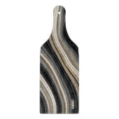 Agate Black white and gold liquid monogram name Snijplank (Voorkant)