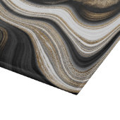Agate Black white en goudvocht marmeren modern Snijplank (Hoek)