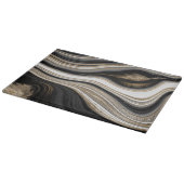 Agate Black white en goudvocht marmeren modern Snijplank (Hoek)