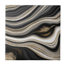 Agate Black white en goudvocht marmeren modern