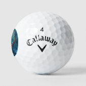 Agate Blauw Paars Aqua Goud Aderen Monogram Golfballen (Logo)