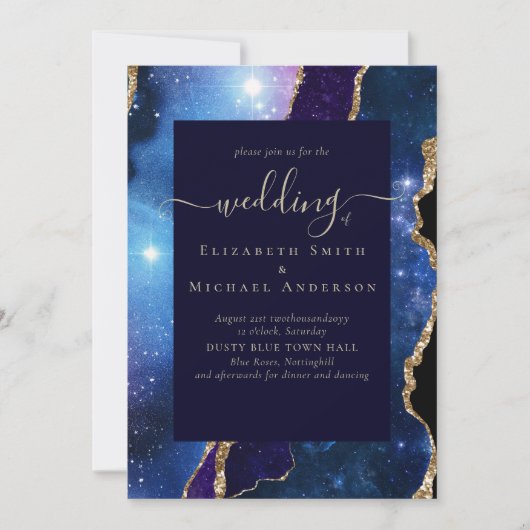 AGATE Blauw Paars Goud Huwelijksbudget (Voorkant)