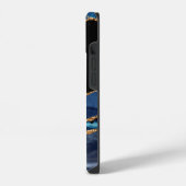 Agate Blauwe Goud Glitter Aangepaste Naam iPhone Hoesje (Linkerkant)