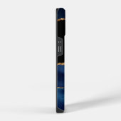 Agate Blauwe Goud Glitter Aangepaste Naam iPhone Hoesje (Rechterkant)