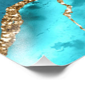 Agate Blauwgroen Blue Glitter Gemstone Custom Name Foto Afdruk (Hoek)