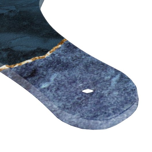 Agate Blue Gold Marble Monogram Name Cutting Board Snijplank (Hoek)