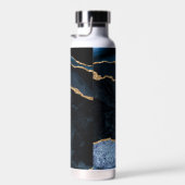 Agate Blue Gold Marble Name Letter Water Bottle Waterfles (Rechts)