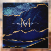 Agate Blue Gold Marble Name Letter Window Cling Raamsticker (Vel 2)