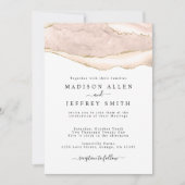 Agate Blush & Gold Glitter Wedding Invitation Aankondiging (Voorkant)
