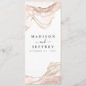 Agate Blush & Gold Glitter Wedding Menu (Achterkant)
