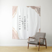 Agate Blush & Gouden Glitter Trouwachtergrond Wandkleed (In situ)