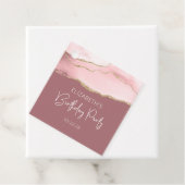 Agate Blush Pink Gold Dusty Roos Birthday Party Bedankjes Labels (In situ)