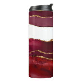 Agate bordeaux en goud thermosbeker (Gedraaid links)