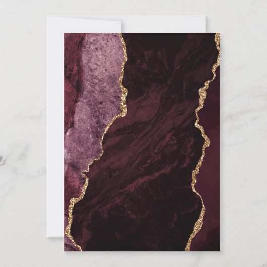 Agate Bourgondië Gold Wedding Save the Date (Achterkant)